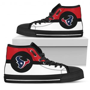 Bright Colours Open Sections Great Logo Houston Texans High Top Shoes