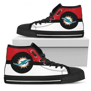 Bright Colours Open Sections Great Logo Miami Dolphins High Top Shoes