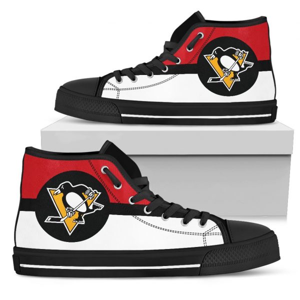 Bright Colours Open Sections Great Logo Pittsburgh Penguins High Top Shoes