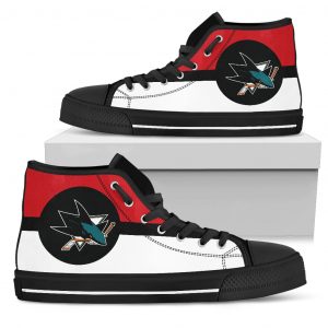 Bright Colours Open Sections Great Logo San Jose Sharks High Top Shoes
