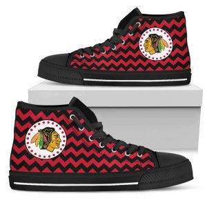 Chevron Broncos Chicago Blackhawks High Top Shoes