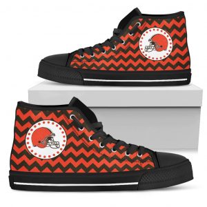 Chevron Broncos Cleveland Browns High Top Shoes