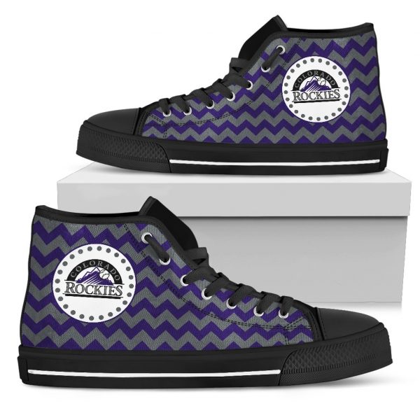 Chevron Broncos Colorado Rockies High Top Shoes