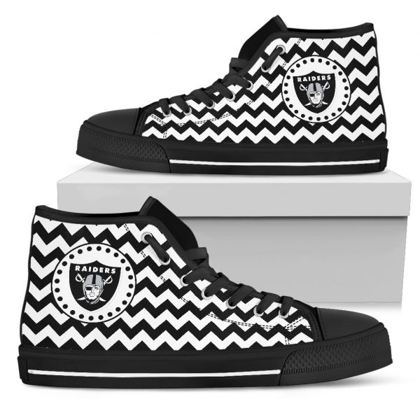 Chevron Broncos Oakland Raiders High Top Shoes