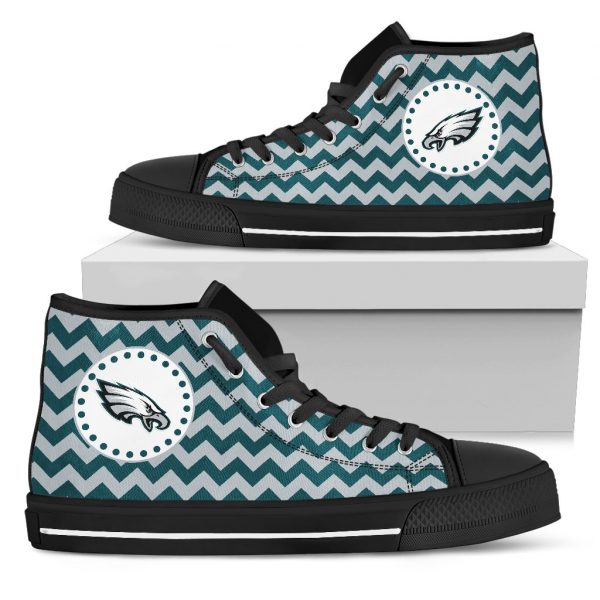 Chevron Broncos Philadelphia Eagles High Top Shoes
