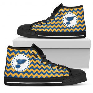 Chevron Broncos St. Louis Blues High Top Shoes