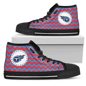 Chevron Broncos Tennessee Titans High Top Shoes