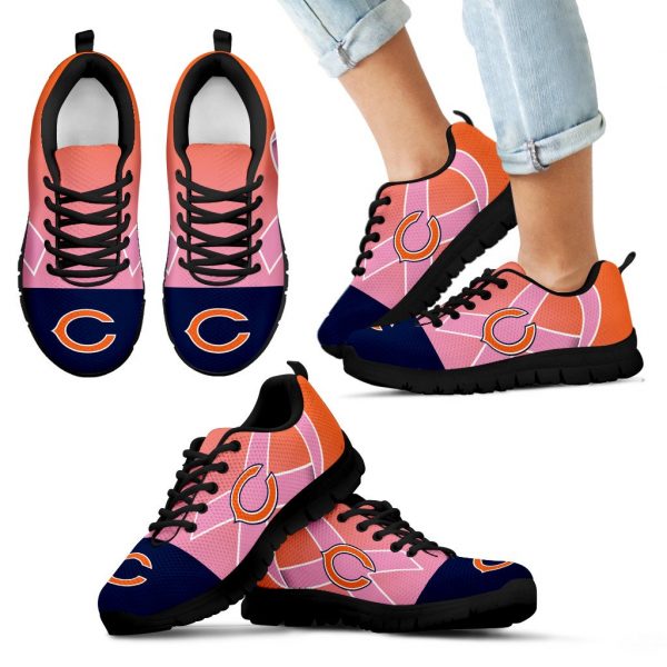 Chicago Bears Cancer Pink Ribbon Sneakers