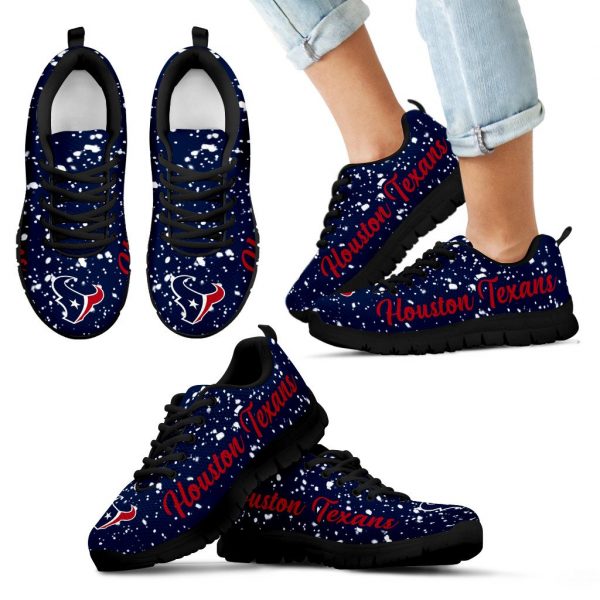 Christmas Snowing Incredible Pattern Houston Texans Sneakers