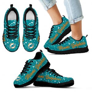 Christmas Snowing Incredible Pattern Miami Dolphins Sneakers