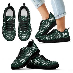 Christmas Snowing Incredible Pattern New York Jets Sneakers