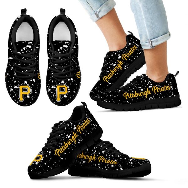 Christmas Snowing Incredible Pattern Pittsburgh Pirates Sneakers