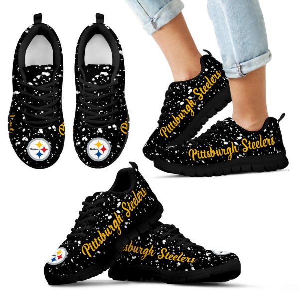 Christmas Snowing Incredible Pattern Pittsburgh Steelers Sneakers