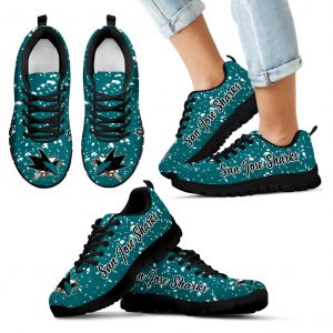 Christmas Snowing Incredible Pattern San Jose Sharks Sneakers