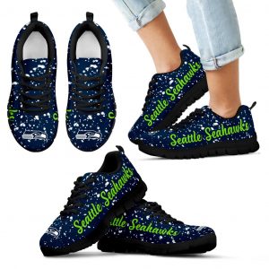 Christmas Snowing Incredible Pattern Seattle Seahawks Sneakers