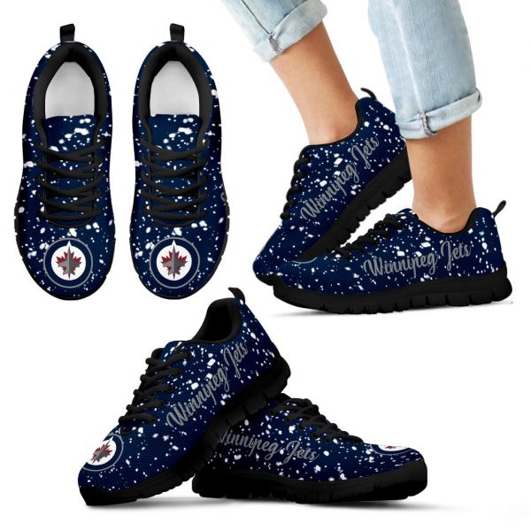 Christmas Snowing Incredible Pattern Winnipeg Jets Sneakers