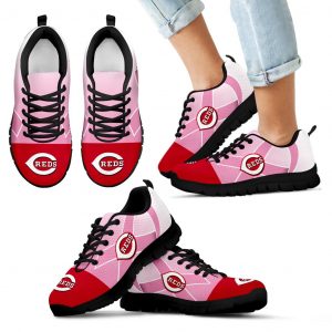 Cincinnati Reds Cancer Pink Ribbon Sneakers