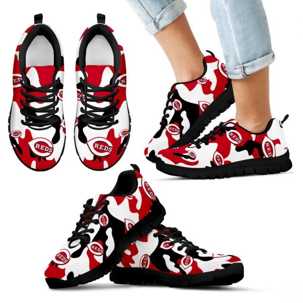 Cincinnati Reds Cotton Camouflage Fabric Military Solider Style Sneakers