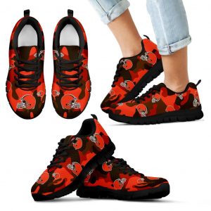 Cleveland Browns Cotton Camouflage Fabric Military Solider Style Sneakers