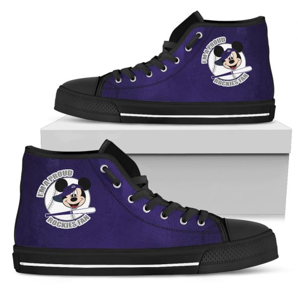 Colorado Rockies Fan Mickey Circle High Top Shoes