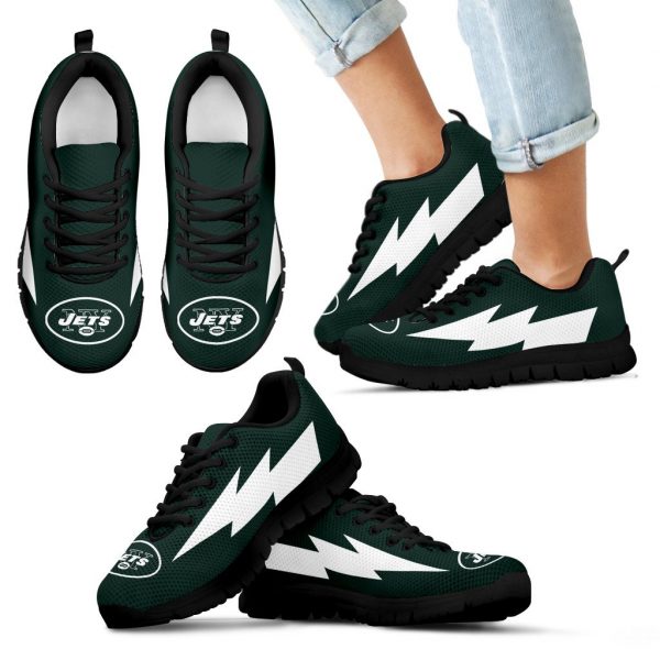 Colorful Style New York Jets Sneakers Thunder Lightning Amazing Logo