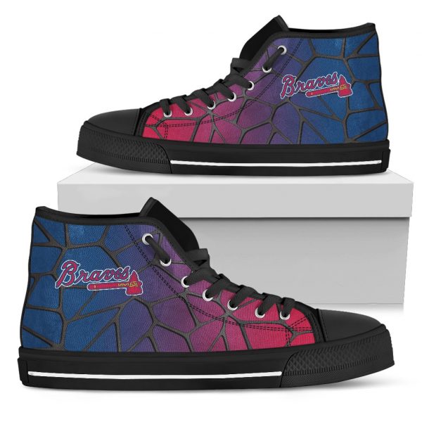 Colors Air Cushion Atlanta Braves Gradient High Top Shoes