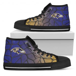 Colors Air Cushion Baltimore Ravens Gradient High Top Shoes