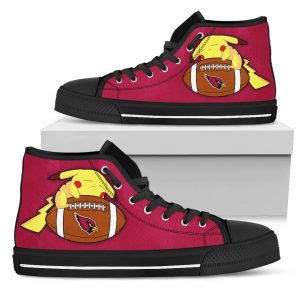 Cool Pikachu Laying On Ball Arizona Cardinals High Top Shoes