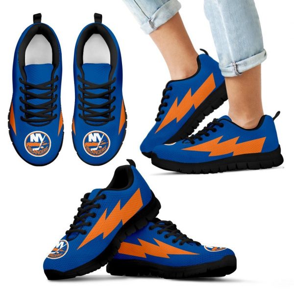 Cool Style New York Islanders Sneakers Thunder Lightning Amazing Logo