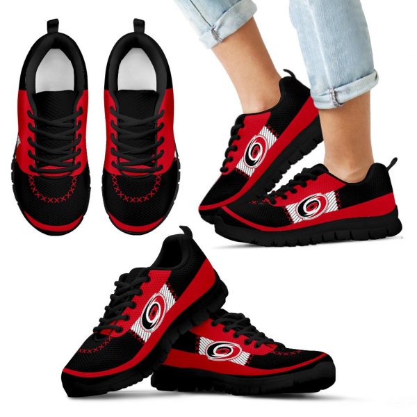 Cross Thread Seamless Beautiful Logo Carolina Hurricanes Sneakers