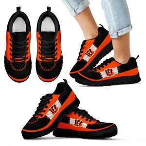 Cross Thread Seamless Beautiful Logo Cincinnati Bengals Sneakers