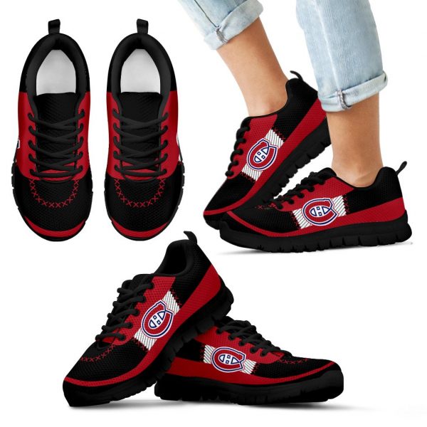 Cross Thread Seamless Beautiful Logo Montreal Canadiens Sneakers