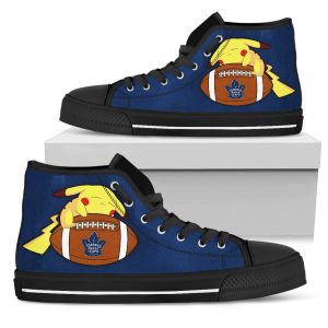 Cute Pikachu Laying On Ball Toronto Maple Leafs High Top Shoes
