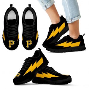 Cute Style Pittsburgh Pirates Sneakers Thunder Lightning Amazing Logo