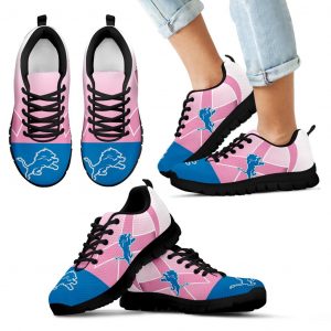Detroit Lions Cancer Pink Ribbon Sneakers