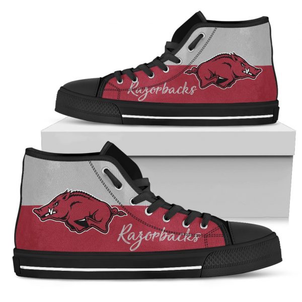 Divided Colours Stunning Logo Arkansas Razorbacks High Top Shoes