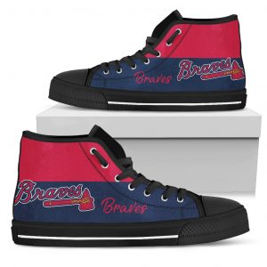 Divided Colours Stunning Logo Atlanta Braves High Top Shoes