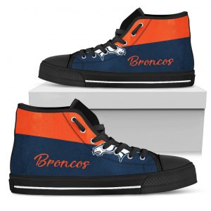 Divided Colours Stunning Logo Denver Broncos High Top Shoes