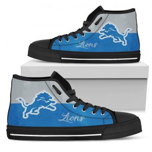 Divided Colours Stunning Logo Detroit Lions High Top Shoes