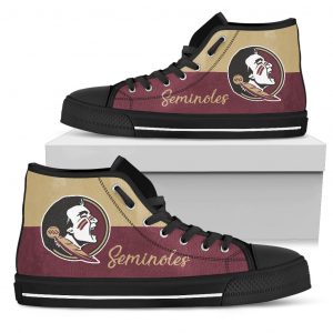 Divided Colours Stunning Logo Florida State Seminoles High Top Shoes