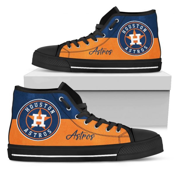 Divided Colours Stunning Logo Houston Astros High Top Shoes
