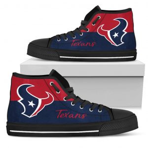 Divided Colours Stunning Logo Houston Texans High Top Shoes