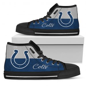 Divided Colours Stunning Logo Indianapolis Colts High Top Shoes