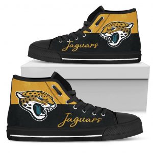 Divided Colours Stunning Logo Jacksonville Jaguars High Top Shoes