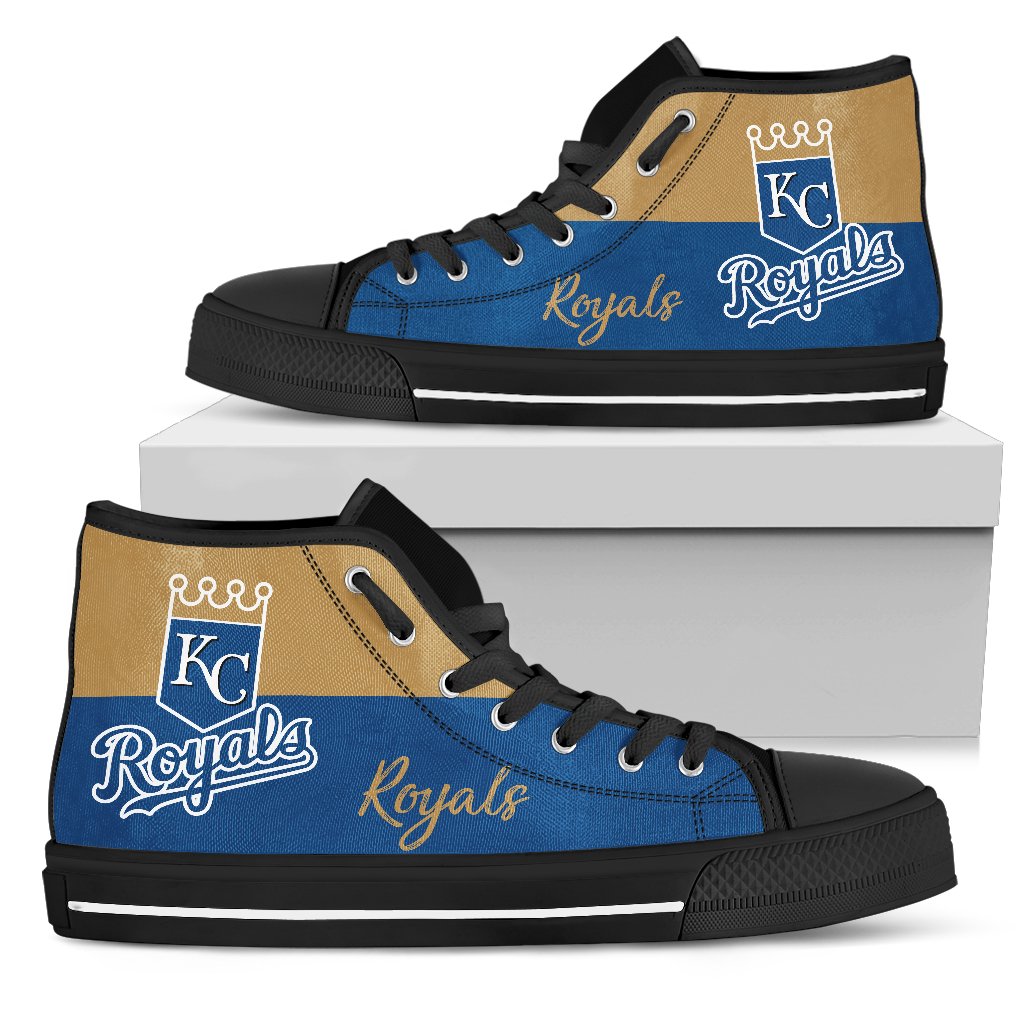Divided Colours Stunning Logo Kansas City Royals High Top Shoes Divided Colours Stunning Logo Kansas City Royals High Top Shoes