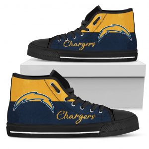 Divided Colours Stunning Logo Los Angeles Chargers High Top Shoes