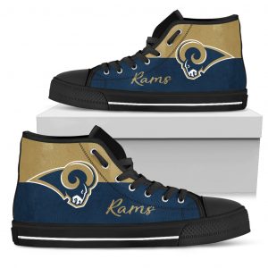 Divided Colours Stunning Logo Los Angeles Rams High Top Shoes