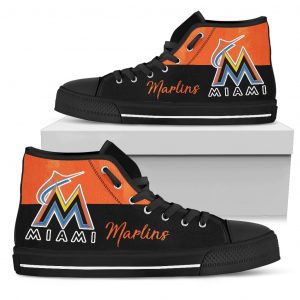 Divided Colours Stunning Logo Miami Marlins High Top Shoes