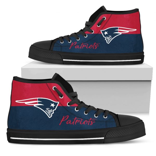 Divided Colours Stunning Logo New England Patriots High Top Shoes