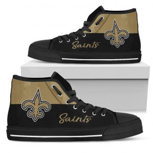 Divided Colours Stunning Logo New Orleans Saints High Top Shoes